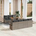 Garten-Sofa-Set mit Kissen 8 pcs Grau