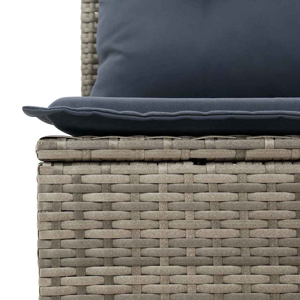 Garten-Sofa-Set mit Kissen 7 pcs Grau und Marineblau