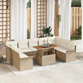 Garten-Sofa-Set mit Kissen 10 pcs Beige und Creme