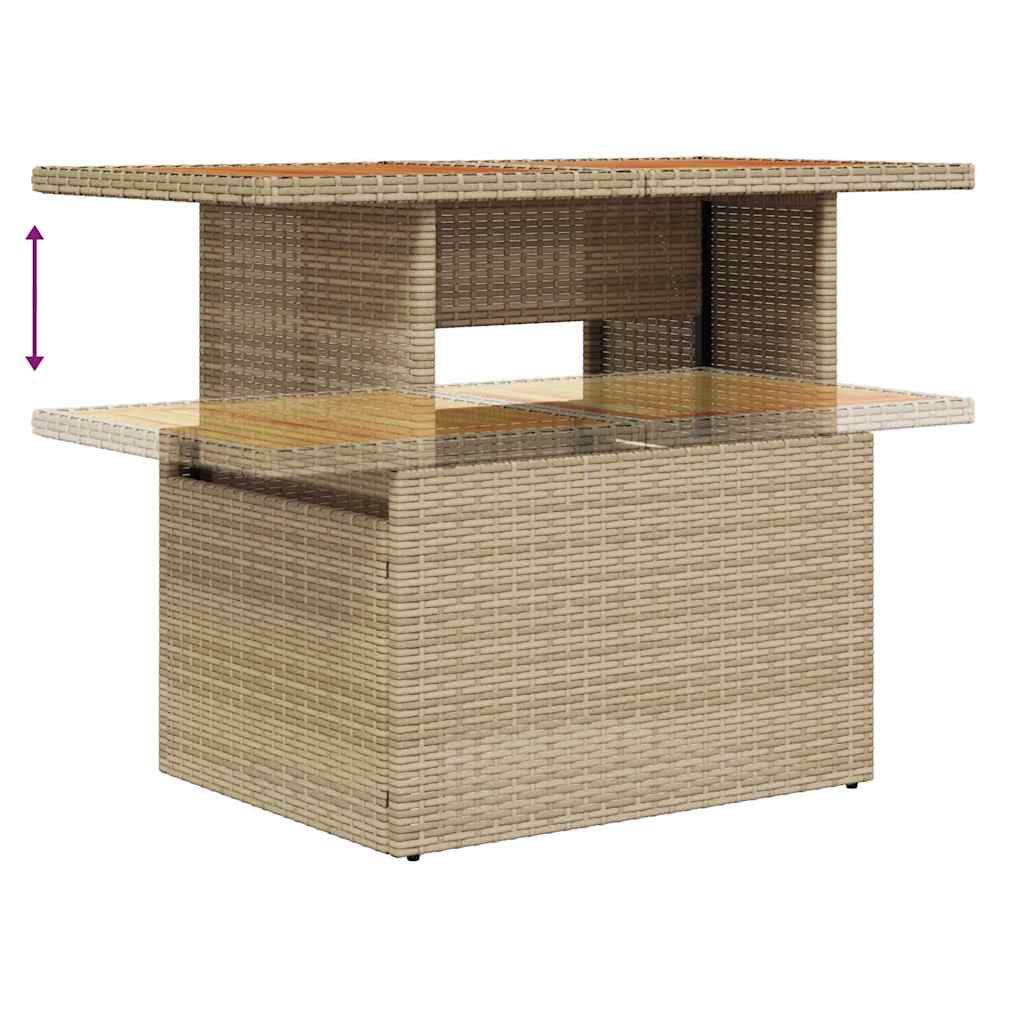 Garten-Sofa-Set mit Kissen 10 pcs Beige und Creme