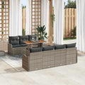 Garten-Sofa-Set mit Kissen 8 pcs Grau