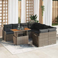 Garten-Sofa-Set mit Kissen 7 pcs Grau