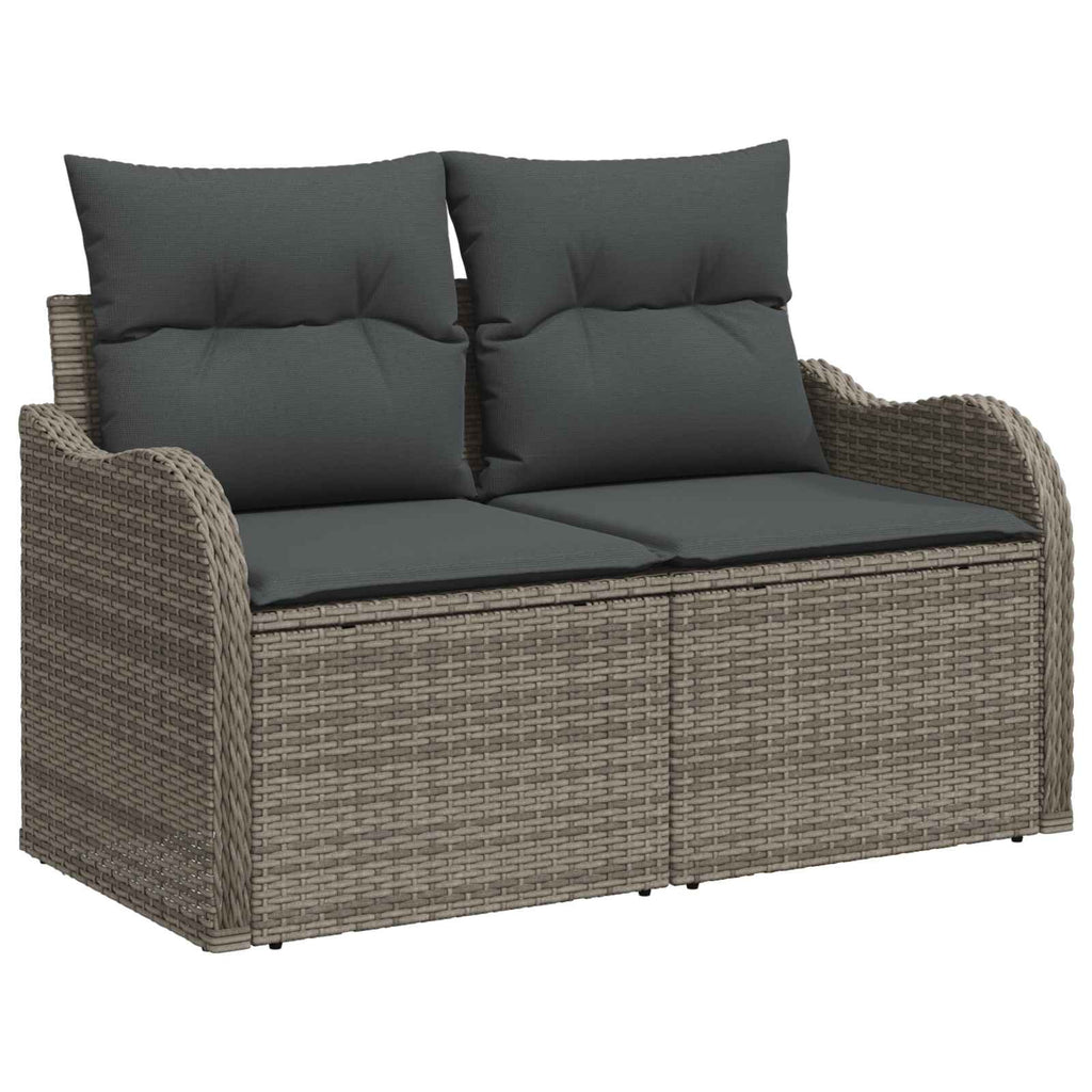 Garten-Sofa-Set mit Kissen 9 pcs Grau