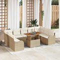 Garten-Sofa-Set mit Kissen 10 pcs Beige und Creme