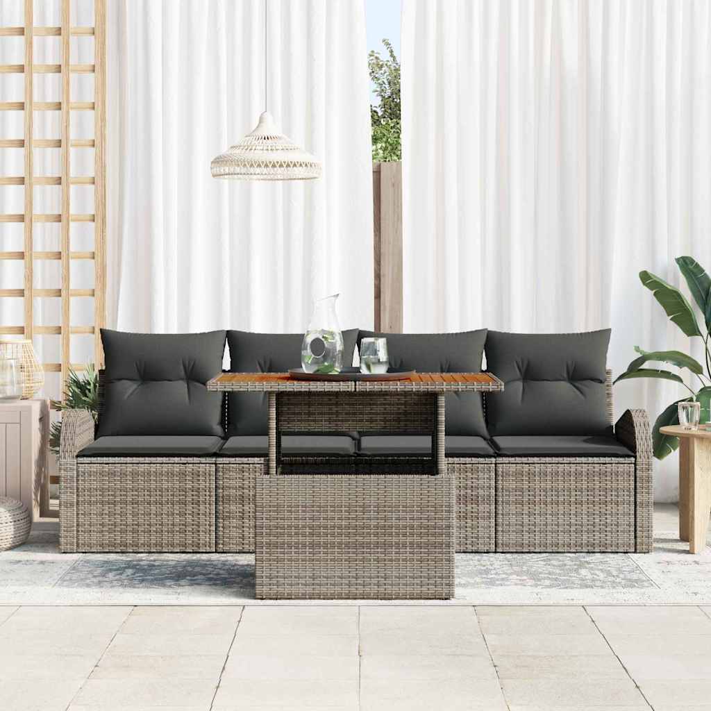 Garten-Sofa-Set 5 pcs Grau