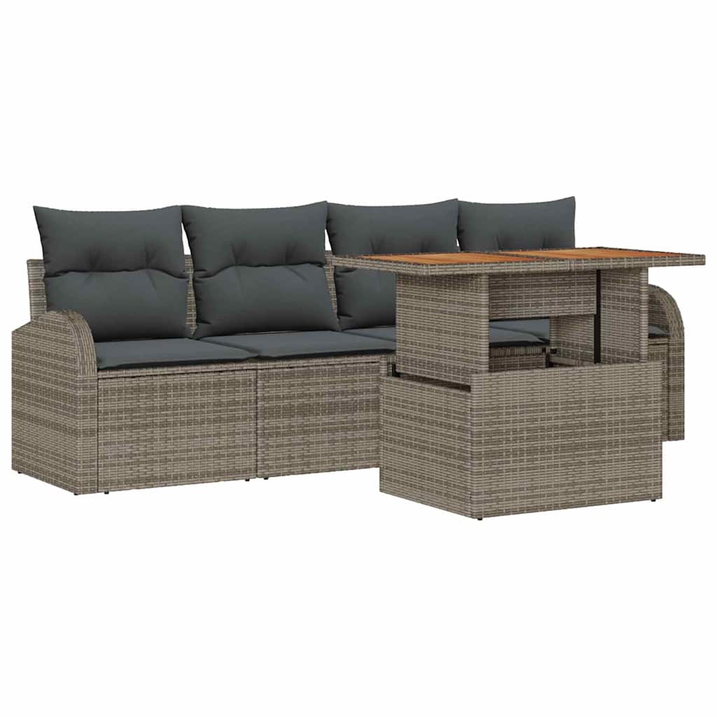 Garten-Sofa-Set 5 pcs Grau