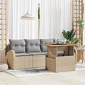 Garten-Sofa-Set 5 pcs Beige und Hellgrau