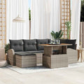 Garten-Sofa-Set mit Kissen 7 pcs Grau