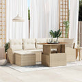Garten-Sofa-Set mit Kissen 7 pcs Beige und Creme