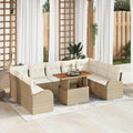 Garten-Sofa-Set mit Kissen 10 pcs Beige und Creme