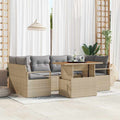 Garten-Sofa-Set mit Kissen 7 pcs Beige und Hellgrau