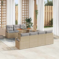 Garten-Sofa-Set mit Kissen mit Kissen 8 pcs Beige und Grau
