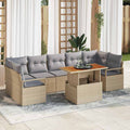 Garten-Sofa-Set mit Kissen 8 pcs Beige und Grau