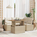 Garten Essgruppe mit Kissen 5 pcs Beige und Creme
