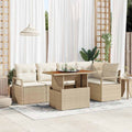 Gartensofa-set 6 stk. 5-Sitzanzahl Beige und Creme