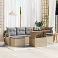 Garten Essgruppe mit Kissen 7 pcs Beige und Grau