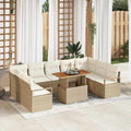Garten-Sofa-Set mit Kissen 10 pcs Beige und Creme