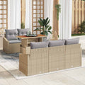 Garten Essgruppe mit Kissen 6 pcs Beige und Grau