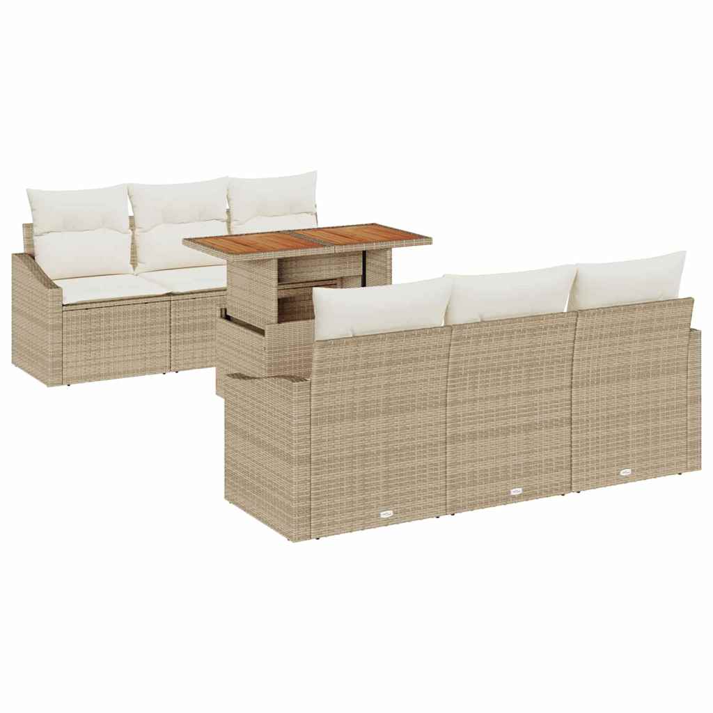 Gartensofa-set 7 Stk. Beige und Creme