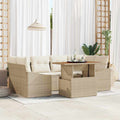 Gartensofa-set 7 Stk. Beige und Creme