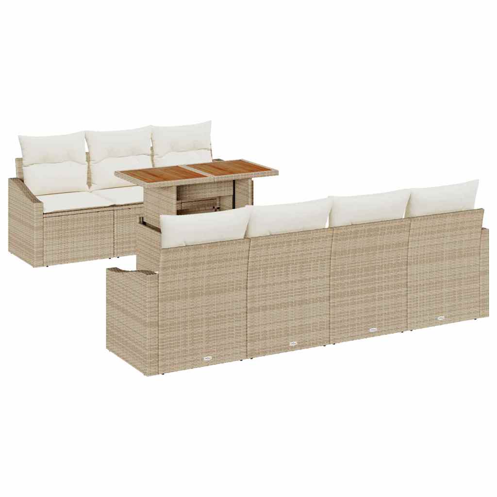 Gartensofa-set 8 Stk. Beige und Creme