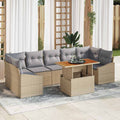 Garten Essgruppe mit Kissen 8 pcs Beige und Grau
