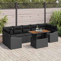 Garten Essgruppe mit Kissen 8 pcs Schwarz und Braun
