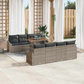Garten Essgruppe mit Kissen 9 pcs Grau und Braun