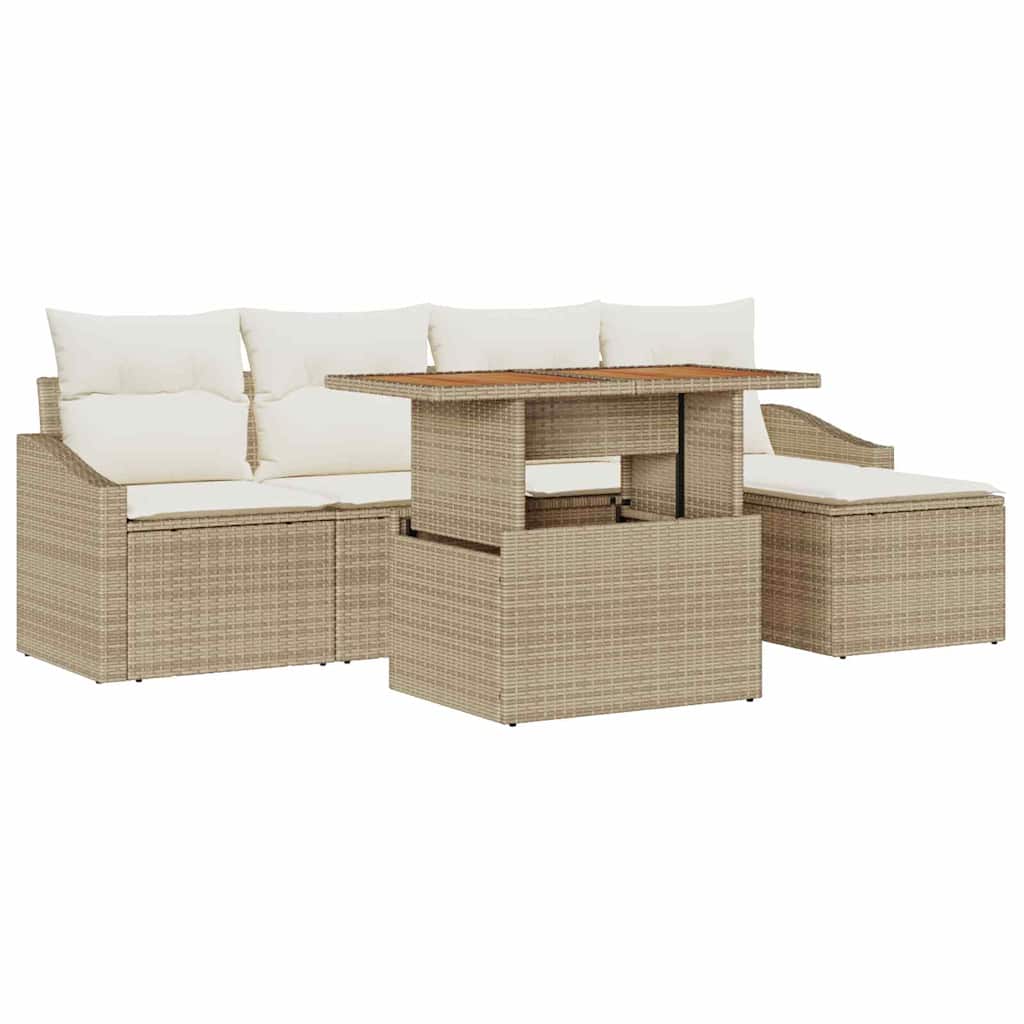 Gartensofa-set 6 pcs Beige und Creme