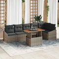 Garten Essgruppe mit Kissen 7 pcs Grau und Braun