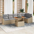 Garten Essgruppe mit Kissen 7 pcs Beige und Grau