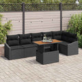 Garten Essgruppe mit Kissen 7 pcs Schwarz und Braun