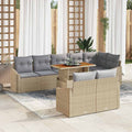 Garten-Sofa-Set mit Kissen mit Kissen 9 pcs Beige und Grau