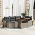 Garten Essgruppe mit Kissen 7 pcs Grau und Braun