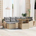 Garten Essgruppe mit Kissen 7 pcs Beige und Grau