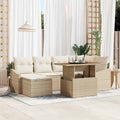 Gartensofa-set 7 pcs Beige und Creme