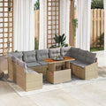 Garten Essgruppe mit Kissen 10 pcs Beige und Grau