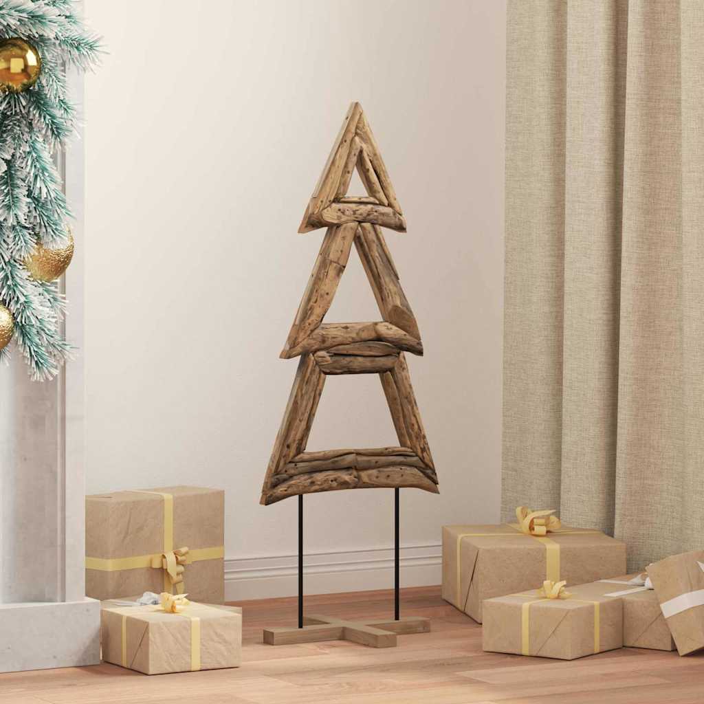 Weihnachtsbaum mit Ständer Braun 90 cm Massivholz Teak