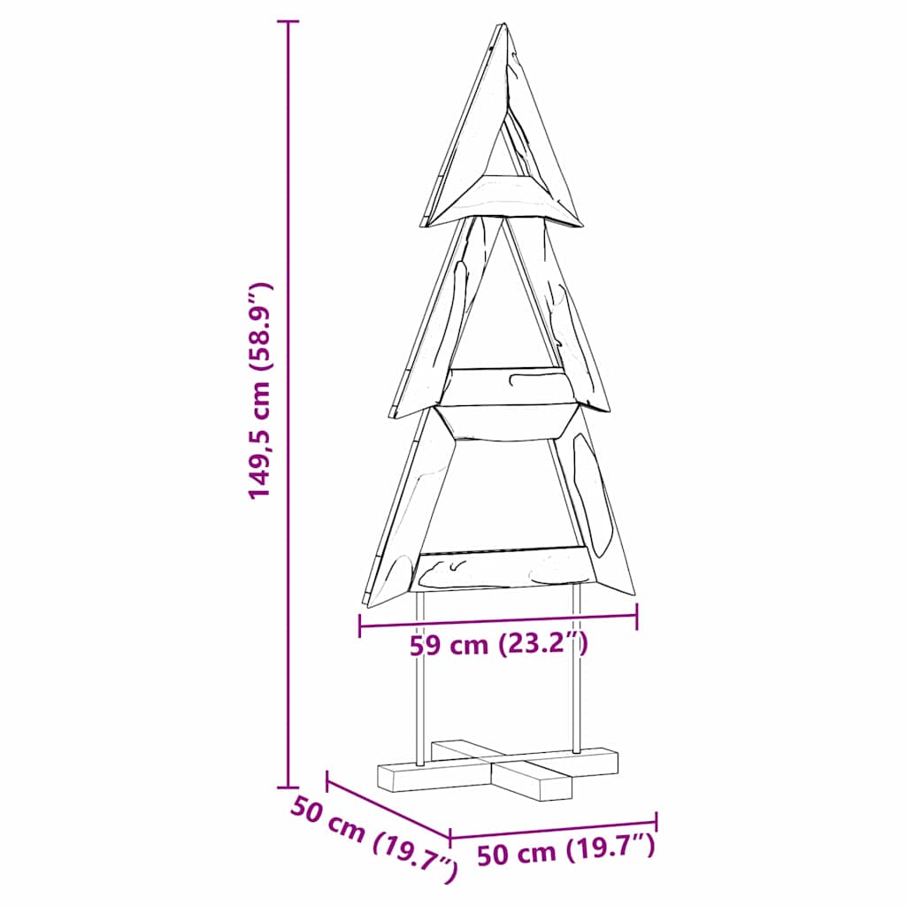 Weihnachtsbaum mit Ständer Braun 149,5 cm Massivholz Teak
