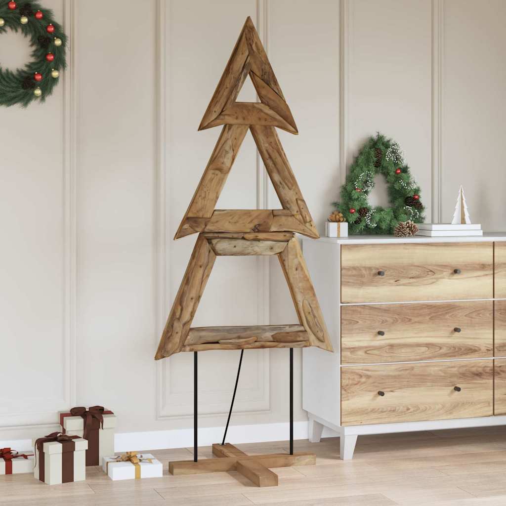 Weihnachtsbaum mit Ständer Braun 181 cm Massivholz Teak