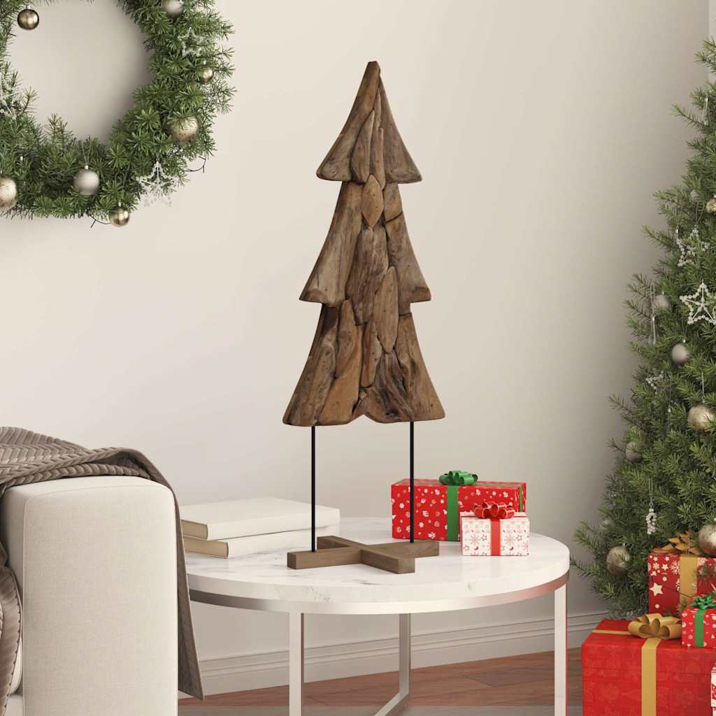 Weihnachtsbaum mit Ständer Braun 90 cm Massivholz Teak