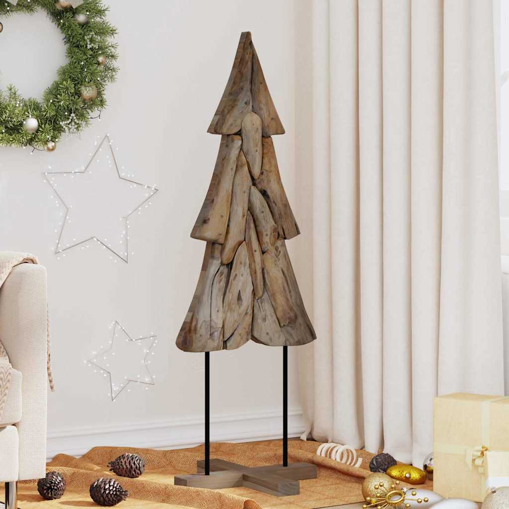 Weihnachtsbaum mit Ständer Braun 121 cm Massivholz Teak
