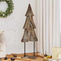 Weihnachtsbaum mit Ständer Braun 121 cm Massivholz Teak