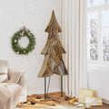Weihnachtsbaum mit Ständer Braun 181,5 cm Massivholz Teak