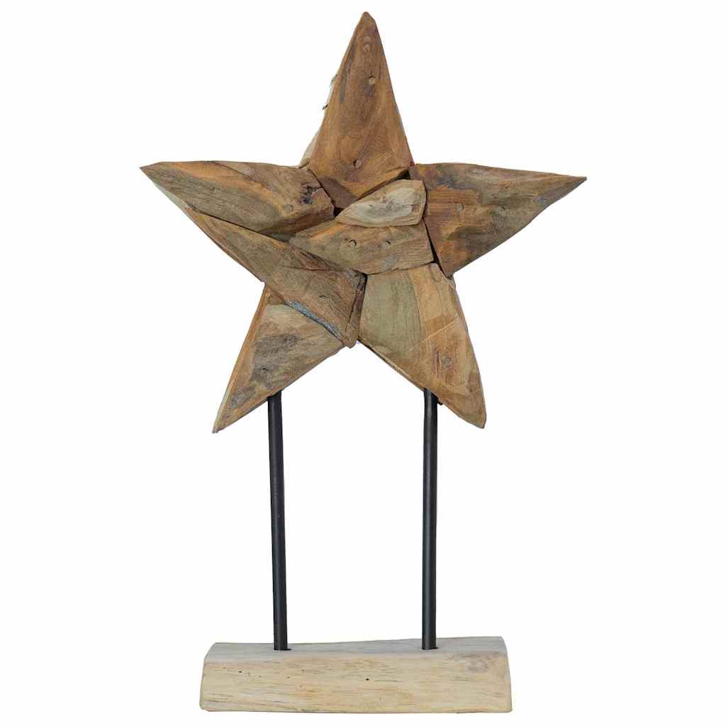 Weihnachtsstern Braun 31 x 15 x 46 cm Massivholz Teak