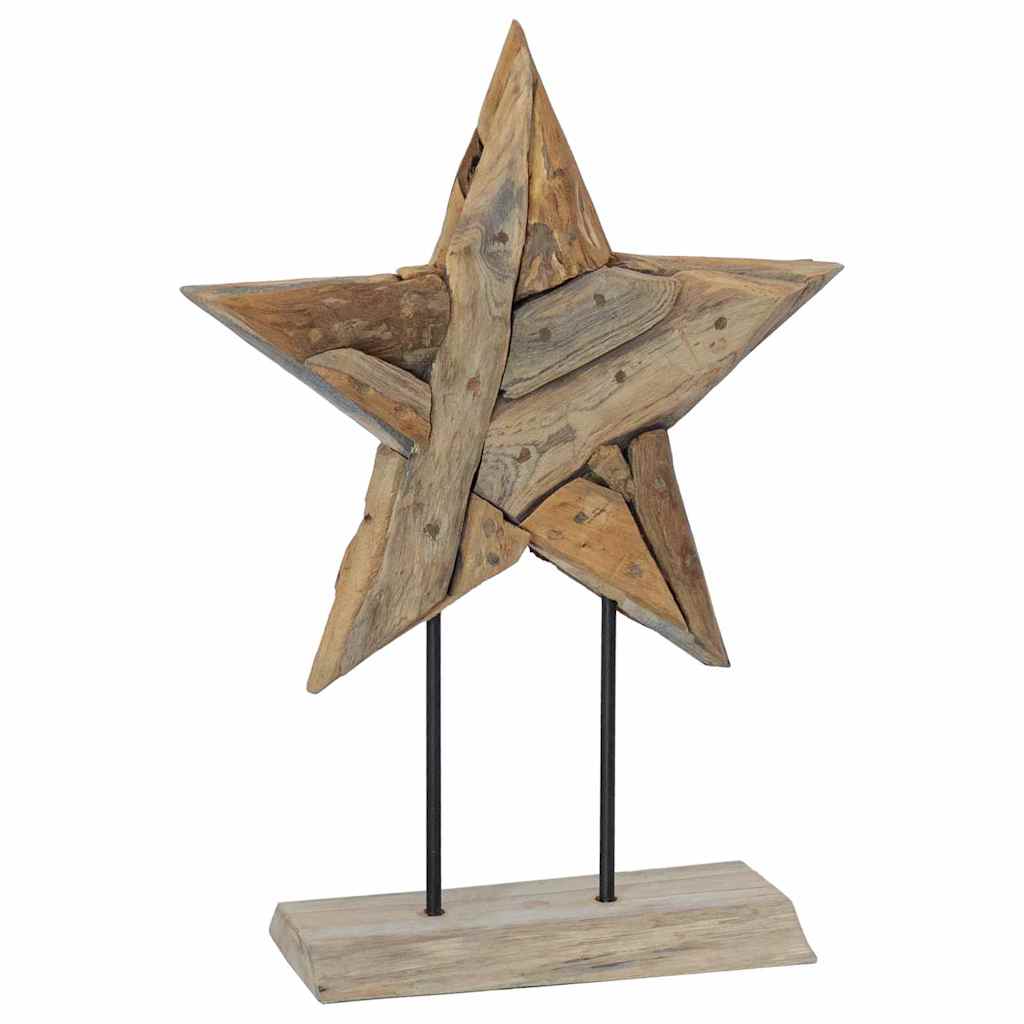 Weihnachtsstern Braun 43,5 x 13,5 x 59 cm Massivholz Teak