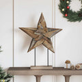 Weihnachtsstern Braun 59,5 x 18 x 74 cm Massivholz Teak
