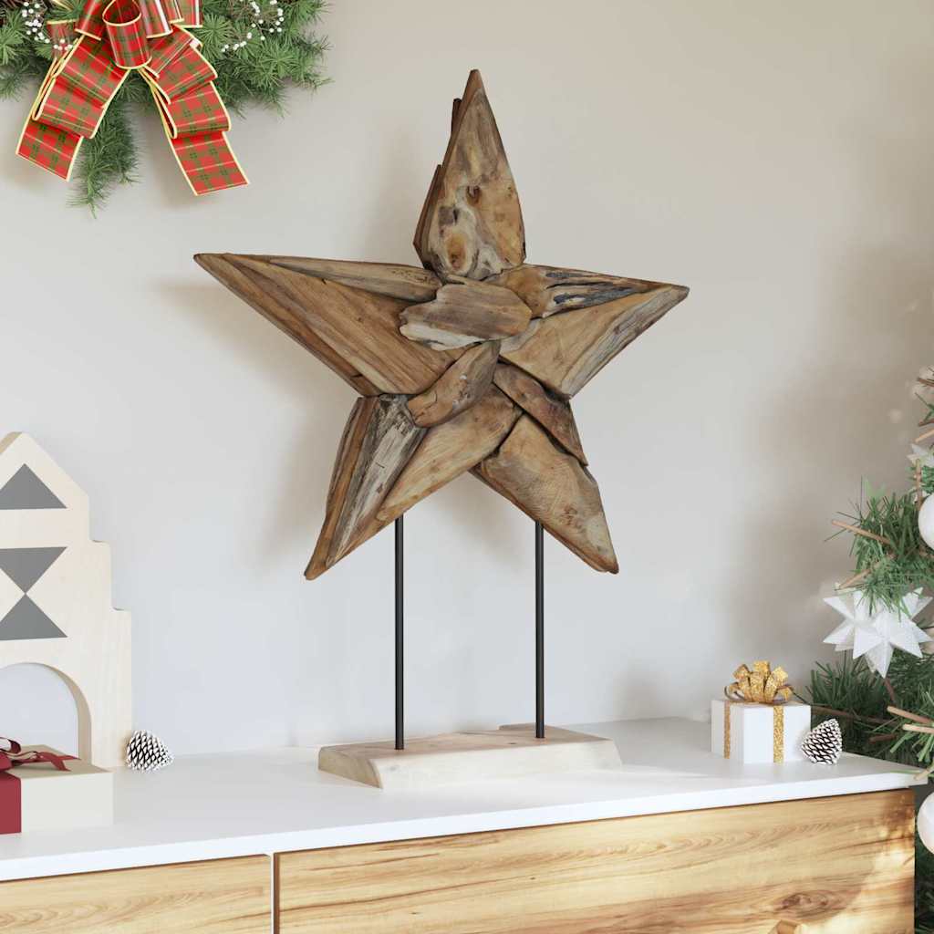 Weihnachtsstern Braun 59,5 x 18 x 74 cm Massivholz Teak