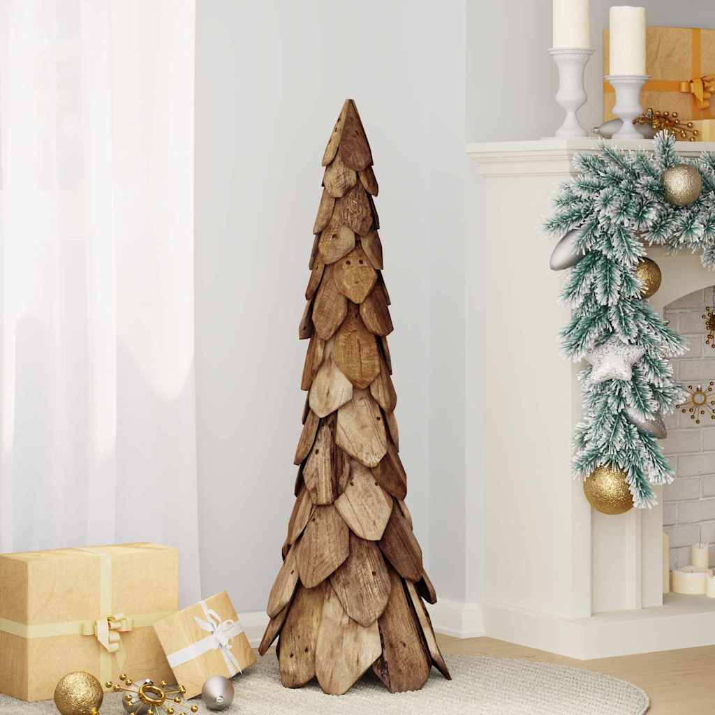 Weihnachtsbaum mit Ständer Braun 111 cm Massivholz Teak