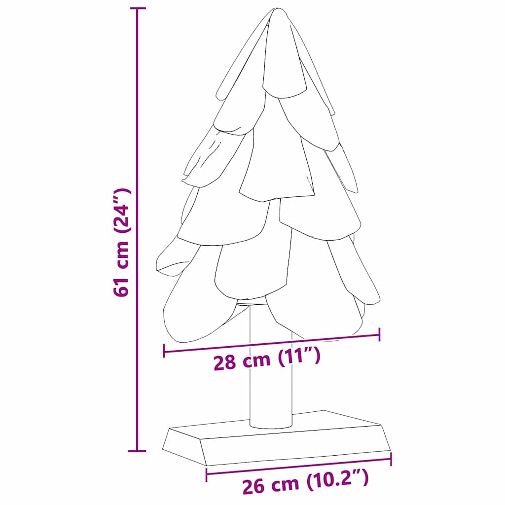 Weihnachtsbaum mit Ständer Braun 61 cm Massivholz Teak